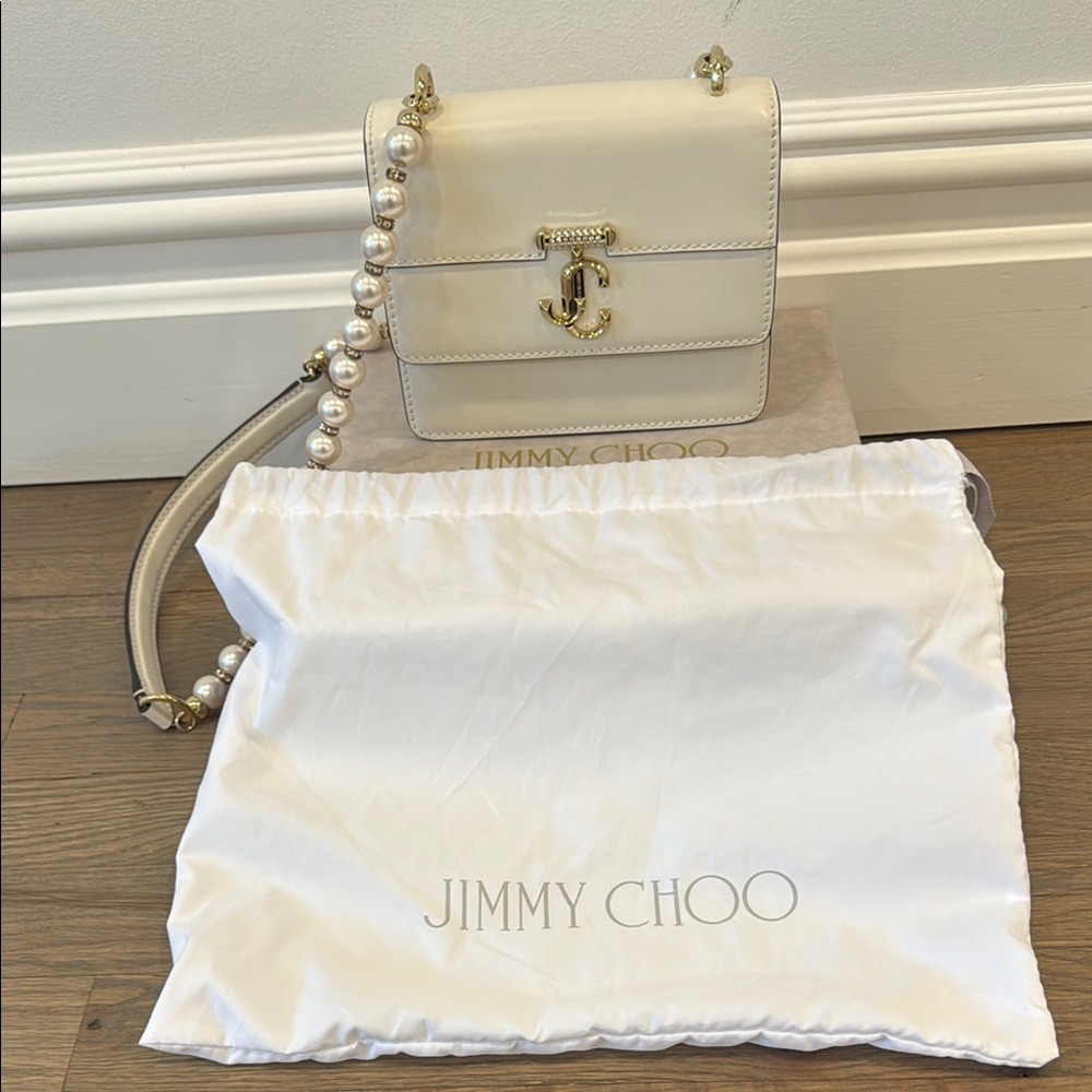 Jimmy Choo Cream Mini Bag with Gold Hardware